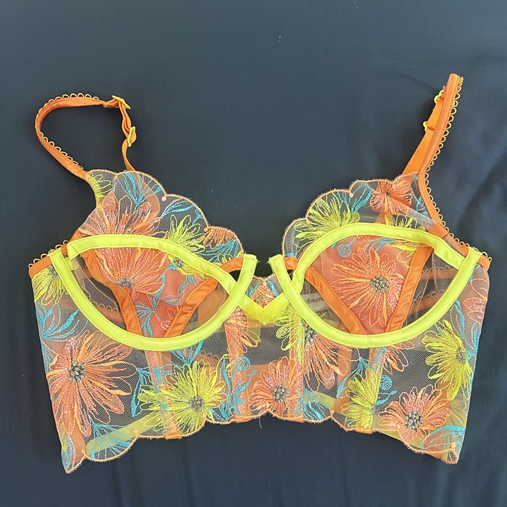 For love and lemons waterlily embroidery bustier